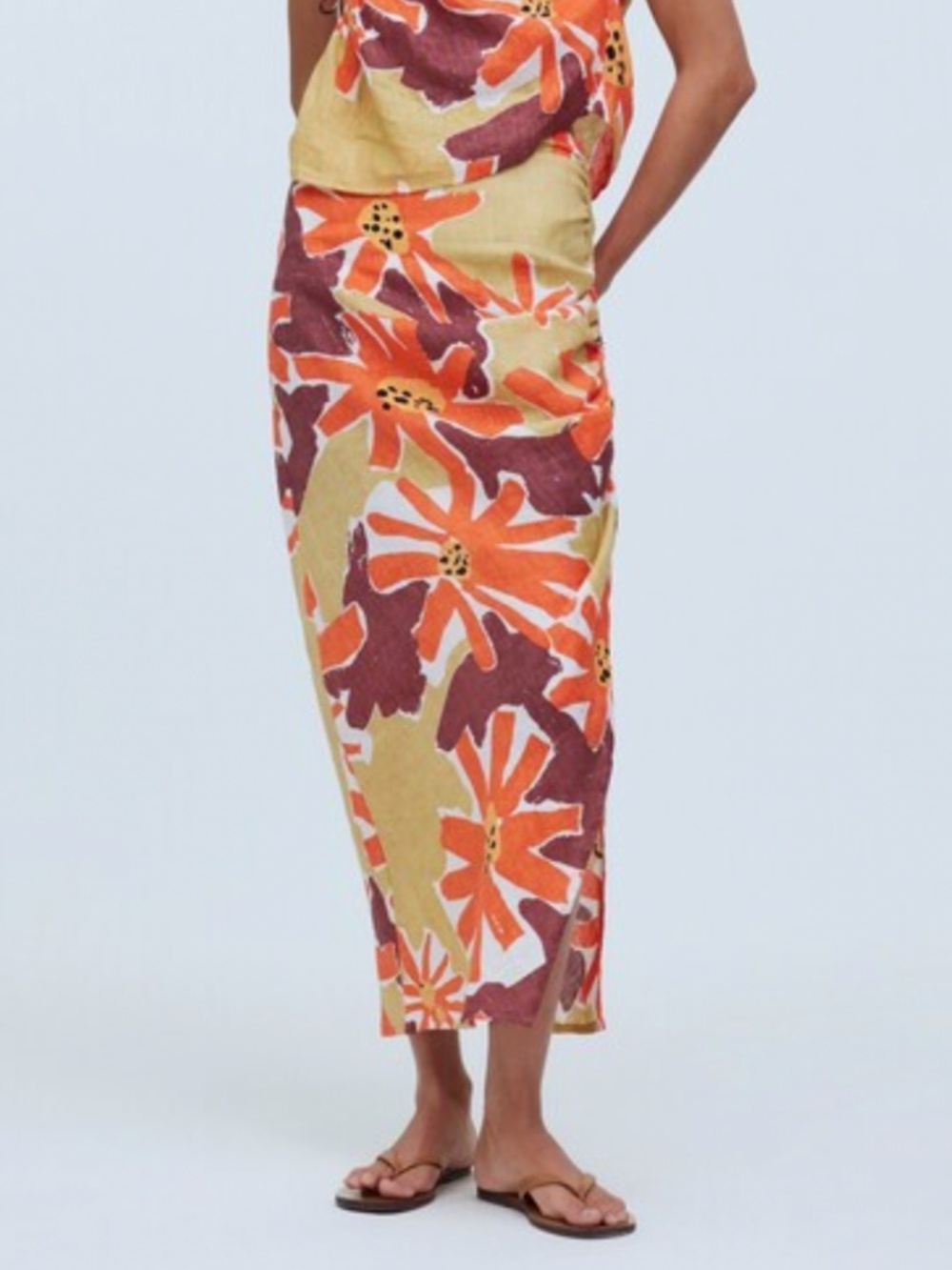Zulu & Zephyr Rouched Linen Skirt